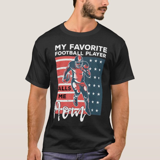 Camiseta Mothers Day American Football Player  Distressed U (Frente)
