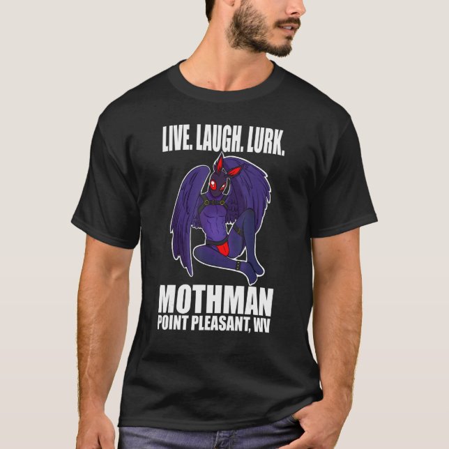 Camiseta Mothman Live Love Cryptid Lurk (Frente)