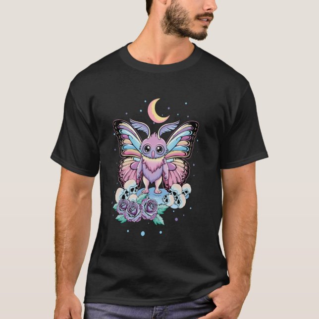 Camiseta Mothman Moth Man Cute Kawaii Occult Satanic Pastel (Frente)