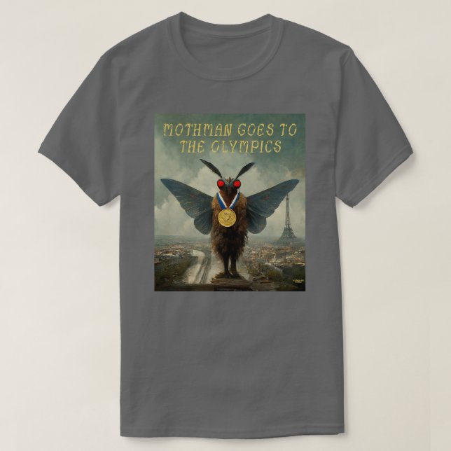 Camiseta Mothman vai às Olimpiadas de Paris (Frente do Design)