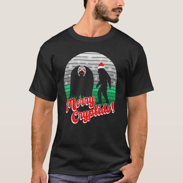 Camiseta Mothman Yeti Christmas Cryptid (Frente)
