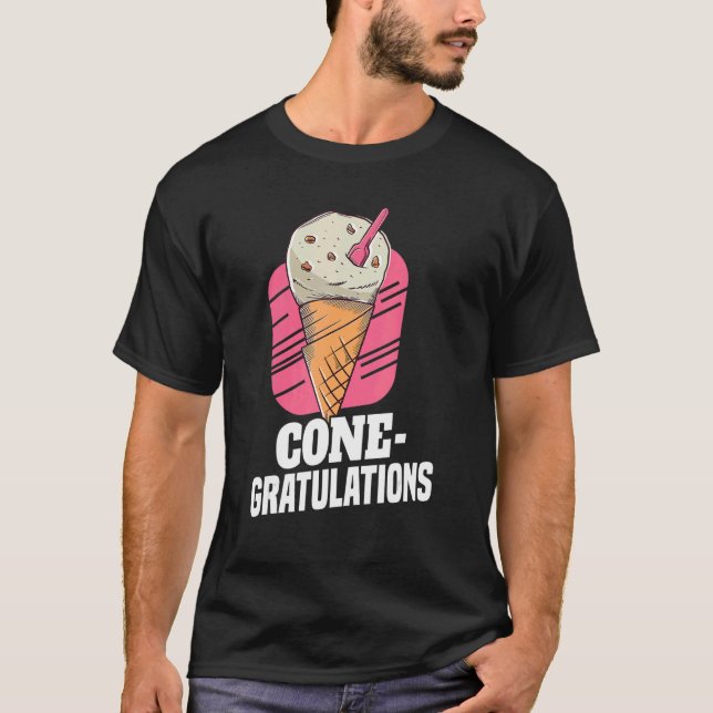 Camiseta Motif De Gratulações Cone Para Sorvete (Frente)