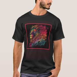Camiseta Motif de leão místico colorido