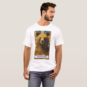 Camiseta Motif de urso que chama os olhos que expressa seu