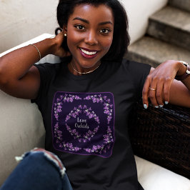 Camiseta Motif Dendrobium Orquídeo Roxo