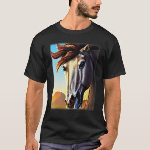 Camiseta Motif design gráfico de cavalos a montar com um