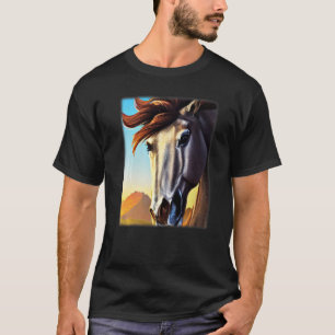 Camiseta Motif design gráfico de cavalos a montar com um