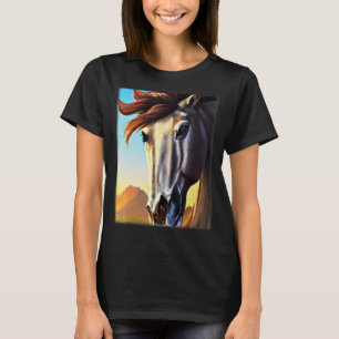 Camiseta Motif design gráfico de cavalos a montar com um