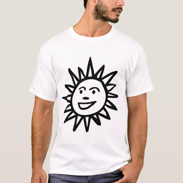 Camiseta Motif Sun desenhado à mão (Frente)