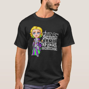 Camiseta Motivação da Bíblia Cristã Armadura de Deus Efésio