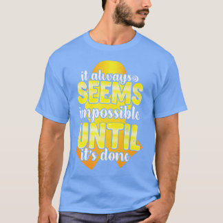 Camiseta Motivação da Consciência do Cancer Infantil Ribbo