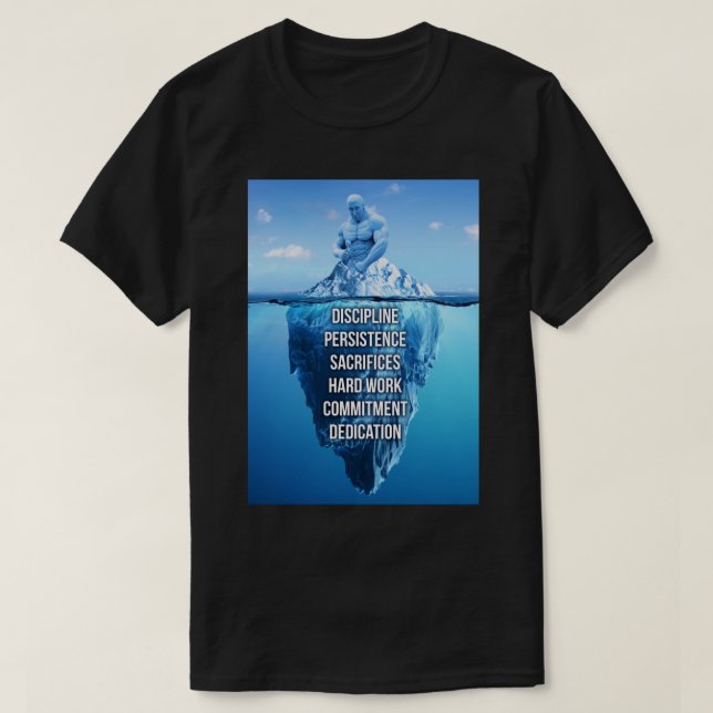 Camiseta Motivação da Escultura Iceberg de Construção de Po (Frente do Design)