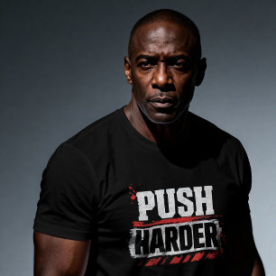 Camiseta Motivação de Academia Vintage Empurre Mais Forte
