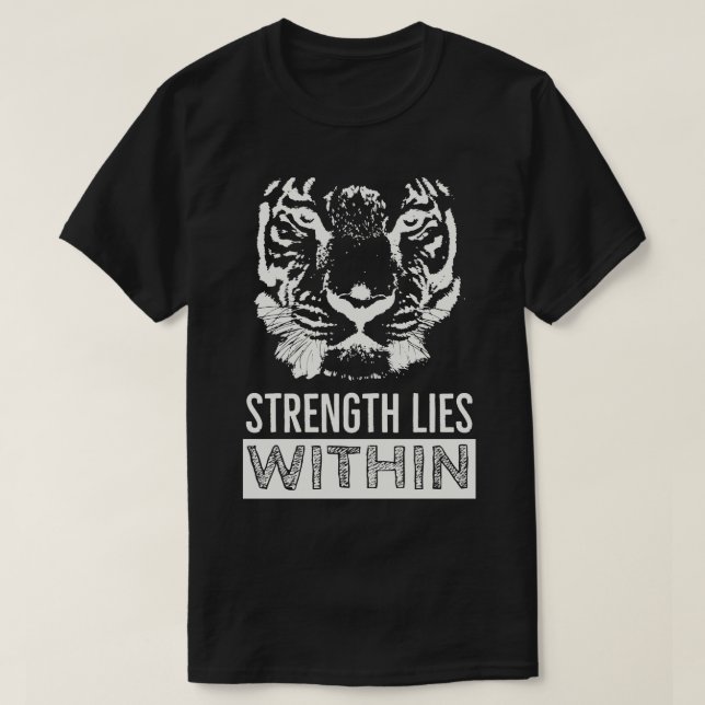 Camiseta Motivação de Densidade da Ilustração do Tigre (Frente do Design)