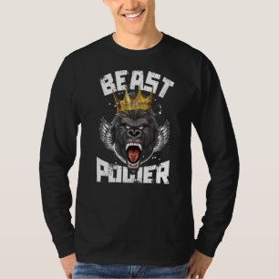 Camiseta Motivação de Energia da Besta Gorila Gym Wo
