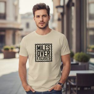 Camiseta Motivação de Fitness Milhas Acima das Desculpas