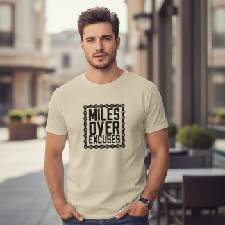 Camiseta Motivação de Fitness Milhas Acima das Desculpas