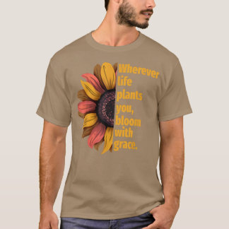 Camiseta Motivação De Girassol Onde A Vida Se Esbanja