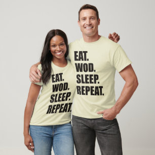 Camiseta Motivação de WOD - coma, WOD, sono, repetição