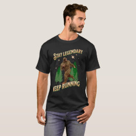 Camiseta Motivação Divertida de Bigfoot Correndo
