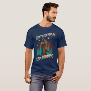 Camiseta Motivação Divertida de Bigfoot Correndo