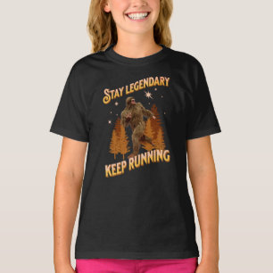 Camiseta Motivação Divertida de Bigfoot Correndo