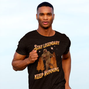 Camiseta Motivação Divertida de Bigfoot Correndo