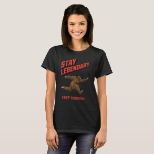 Camiseta Motivação Divertida de Bigfoot Correndo