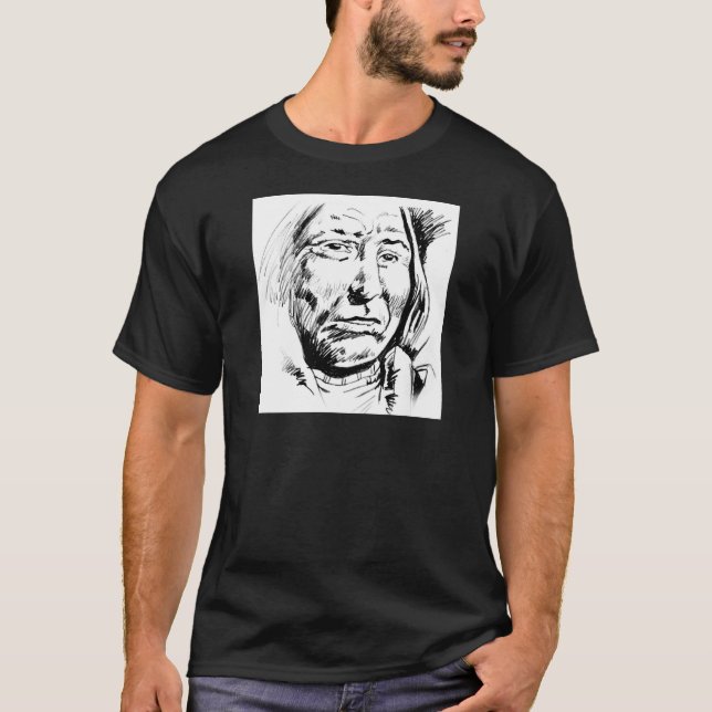 Camiseta Motivação do desenho de tinta principal indiano (Frente)