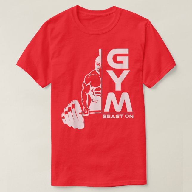 Camiseta Motivação do ginásio de malhação com gladiador esp (Frente do Design)