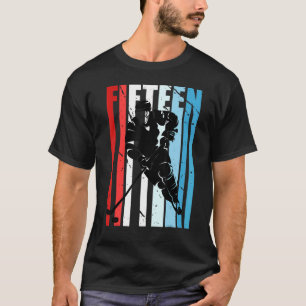 Camiseta Motivação do Jogador de Aniversário do 15 de Hóque