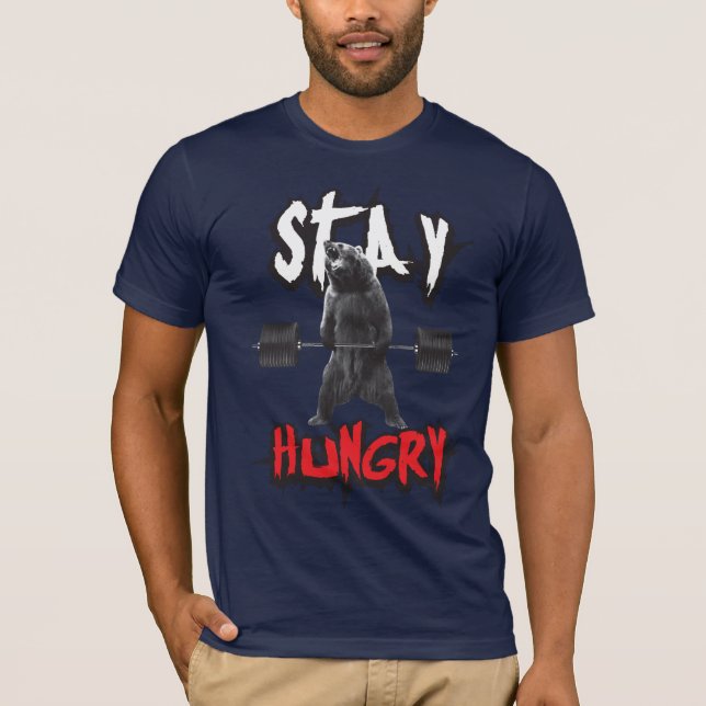 Camiseta Motivação do Workout - Fique com fome (Frente)