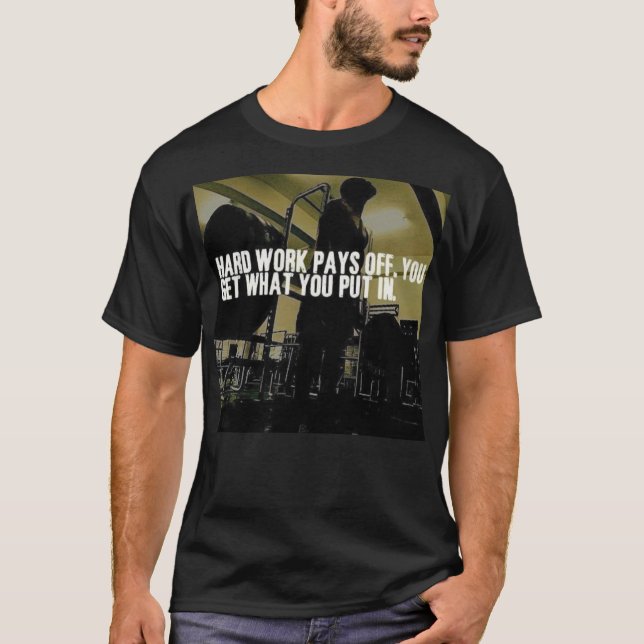 Camiseta Motivação do Workout - Pagamento do Trabalho do Du (Frente)