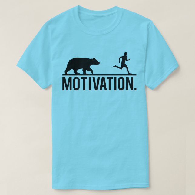 Camiseta Motivação Engraçado do Workout - Urso Perseguindo  (Frente do Design)