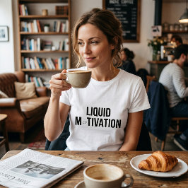 Camiseta Motivação Líquida Viciada Moderna em Cafeína
