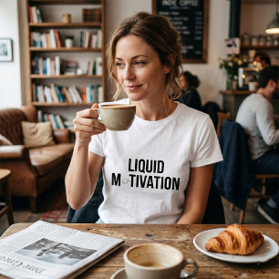 Camiseta Motivação Líquida Viciada Moderna em Cafeína 