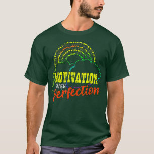 Camiseta Motivação Por Perfeição Professor Motivat Arco-Íri