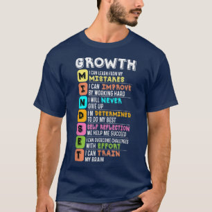 Camiseta Motivação Positiva de Cotação Mindset de Crescimen