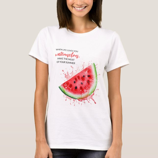 Camiseta Motivação Trendy Juicy Watermelon Summer Design (Frente)