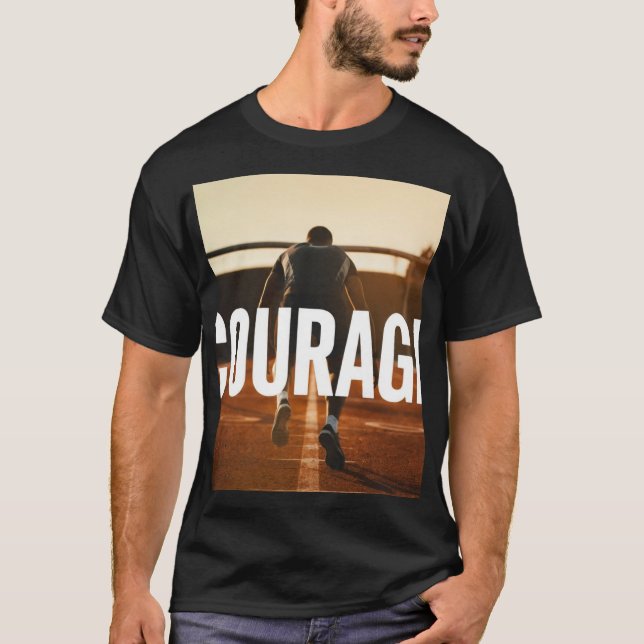 Camiseta Motivacional Coragem Runner, Presente par (Frente)