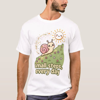 Camiseta Motivacional de Caracol Pequenos Passos T