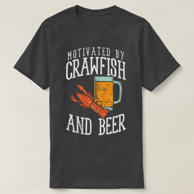 Camiseta Motivado Por Crawfish & Beer (Frente do Design)