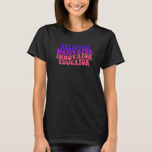 Camiseta Motivador Crente Inovador Educador Professor Retro