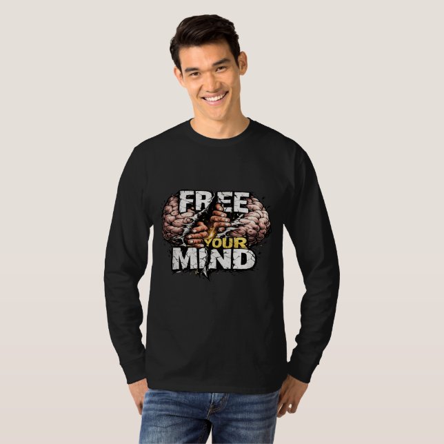 Camiseta Motivational Graphic Long Sleeve T-Shirt for Men (Frente Completa)