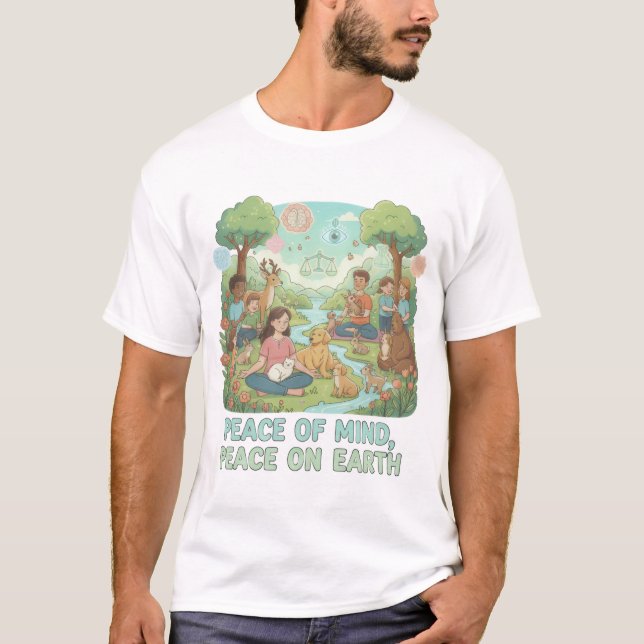 Camiseta Motivational Peace of Mind, Peace on Earth Design (Frente)
