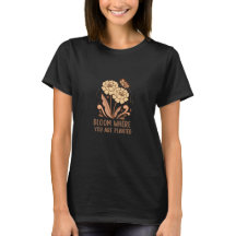 Motivational Women’s T-Shirt with Floral Design