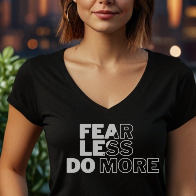 Camiseta Motivational Women's "Medo Menos Fazer Mais" (Criador carregado)