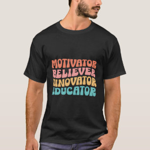 Camiseta Motivator Crente Inovador Educador Retrô Funny