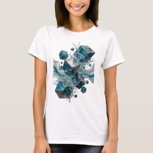 Camiseta Motivo Artístico ARTE ABSTRATA Prata Dinâmica