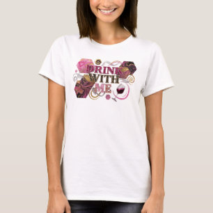 Camiseta Motivo Artístico Bebida Cor-de-rosa Ousado